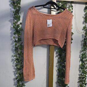 Forever 21 Peach Crochet Crop Top